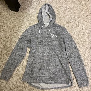 Mens medium gray hooded Under Armour sweatshirt